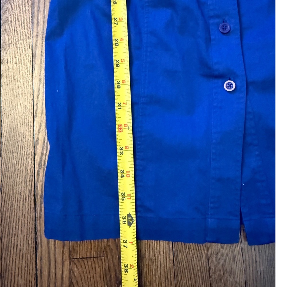 Thomas Pink Royal Blue Cotton Belted Shirt Dress 3/4 Sleeve Utility Size 6 US - Picture 8 of 8